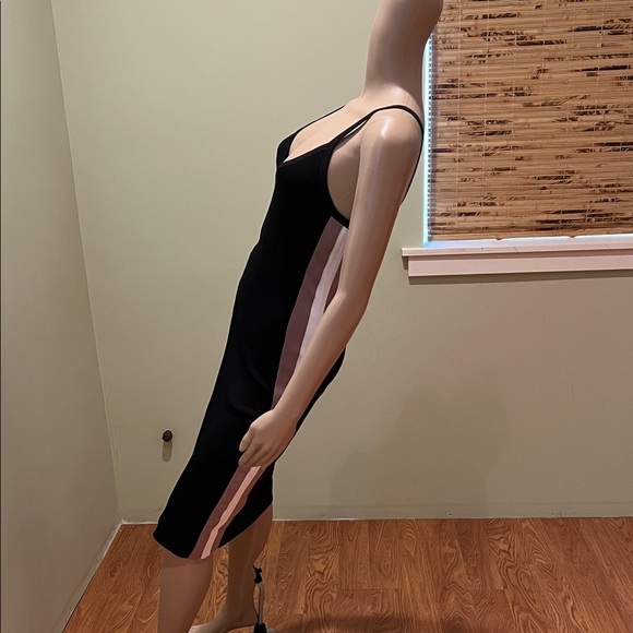 Rudsak Black Dress Tank Style Dress with white & Brown Stripes Size L - Picture 4 of 9